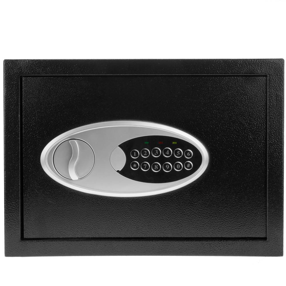 Coffre-fort mural de sécurité en acier à code électronique numérique 35x25x25cm noir
