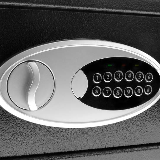 Coffre-fort mural de sécurité en acier à code électronique numérique 35x25x25cm noir