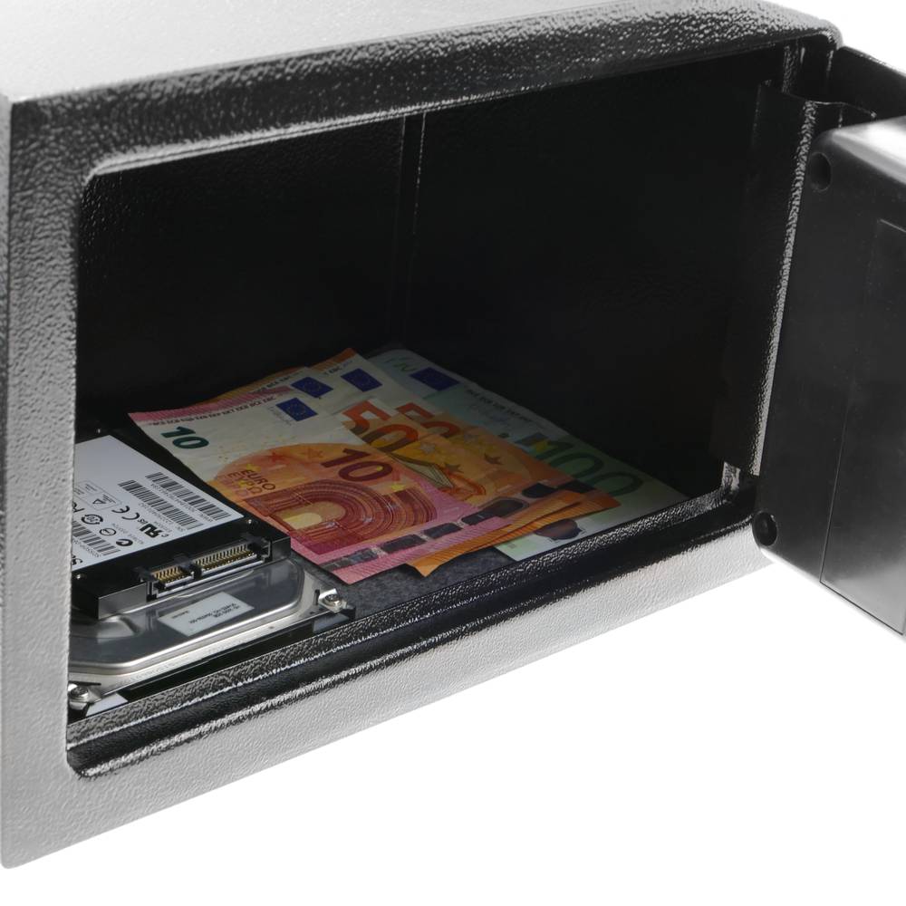 Coffre-fort mural de sécurité en acier à code électronique numérique 35x25x25cm noir