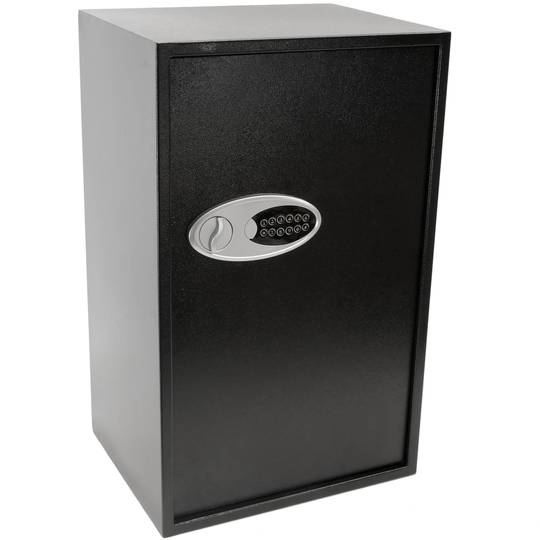 Stalen veiligheidskluis met digitale elektronische code 46x37x75cm zwart