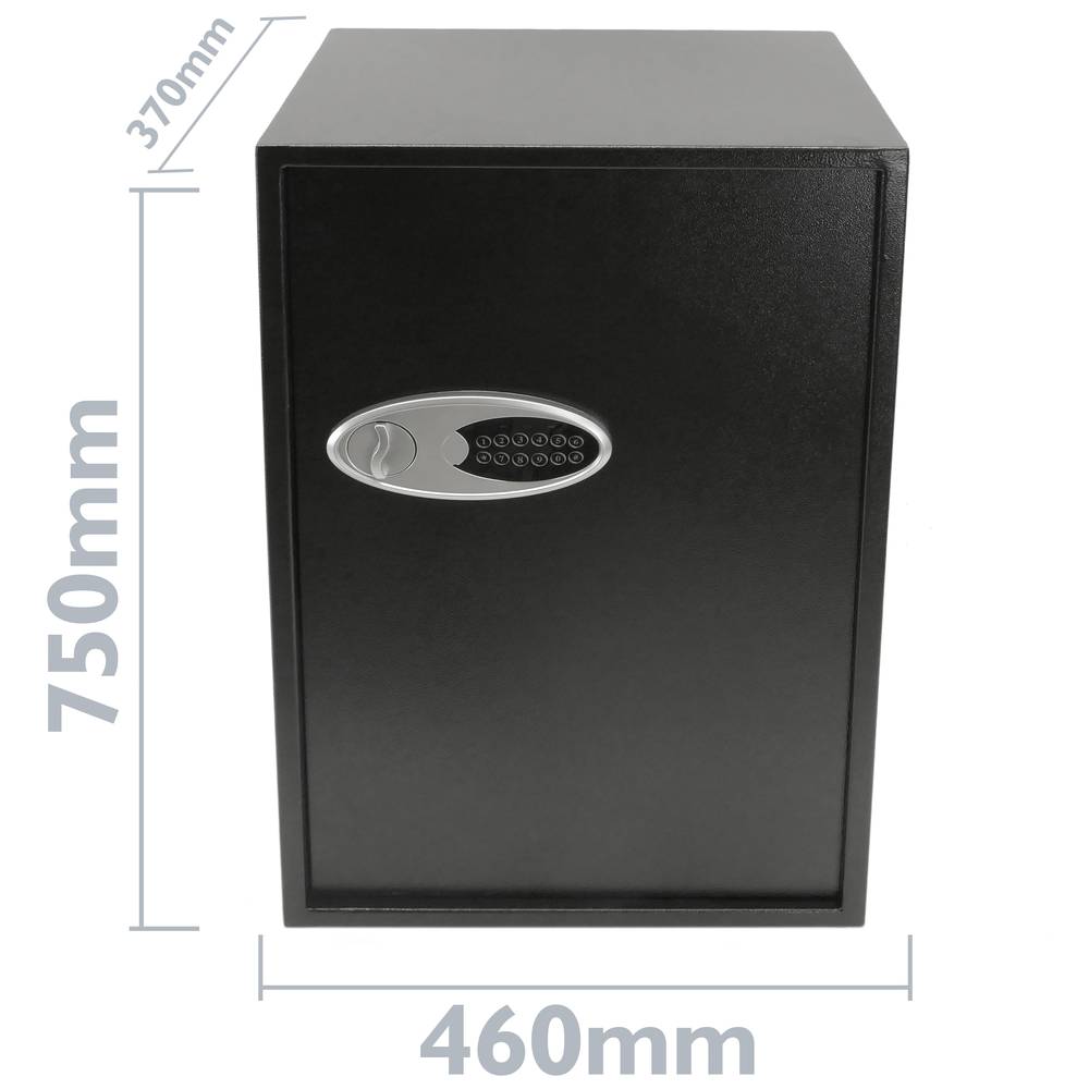 Stalen veiligheidskluis met digitale elektronische code 46x37x75cm zwart