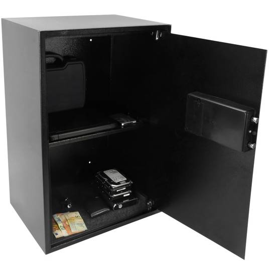 Stalen veiligheidskluis met digitale elektronische code 46x37x75cm zwart