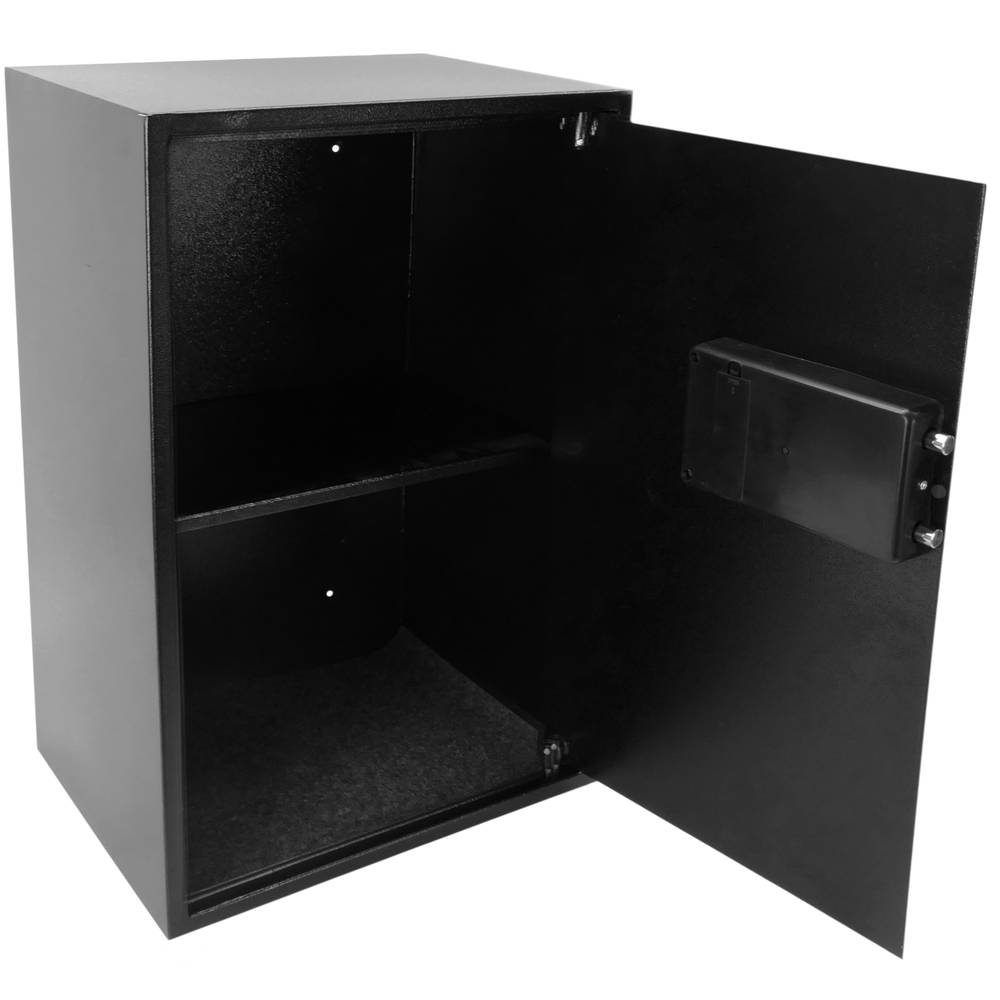 Stalen veiligheidskluis met digitale elektronische code 46x37x75cm zwart