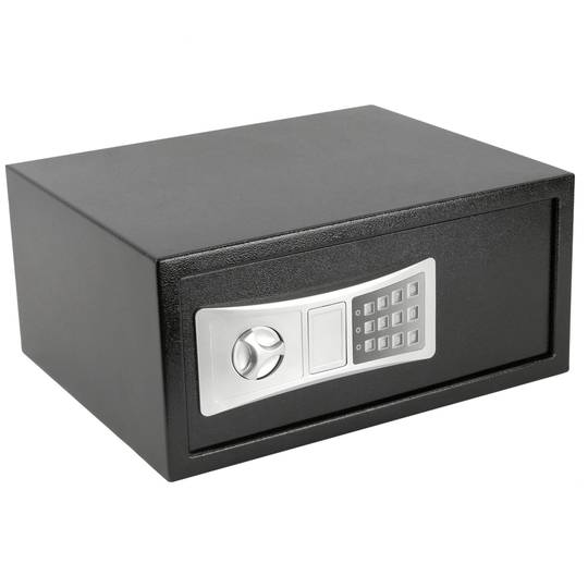 Caja fuerte de seguridad de acero con código electrónico digital 43x35x20cm negra