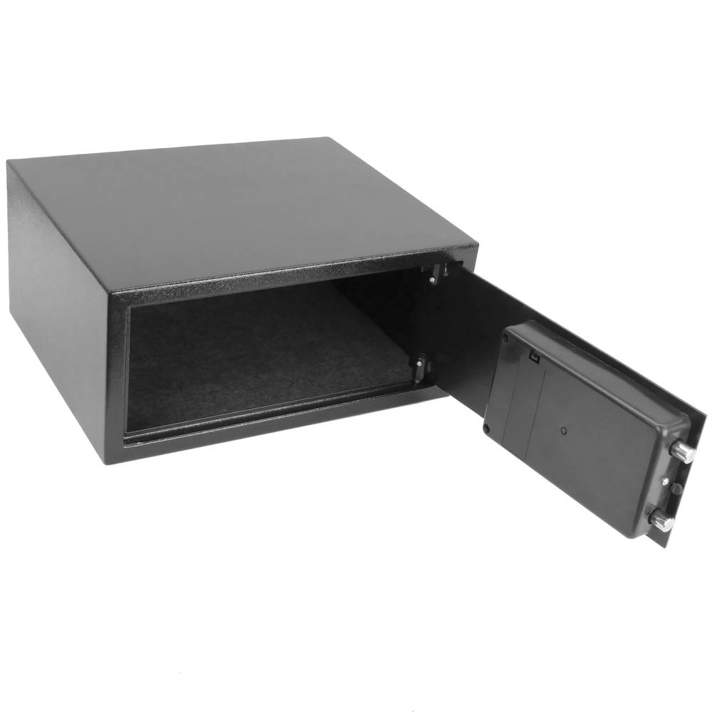 Caja fuerte de seguridad de acero con código electrónico digital 43x35x20cm negra