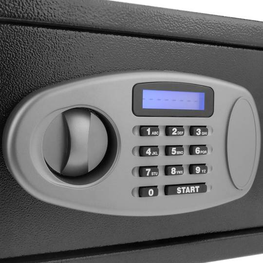 Caixa forta de seguretat d'acer amb codi electrònic digital 31x20x20cm negre