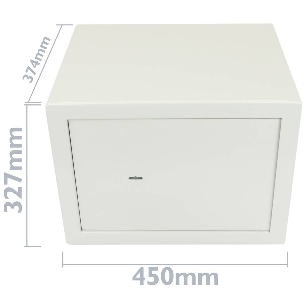 Security money safe key operated in fireproof steel for wallmount 45 x 37 x 33 cm beige