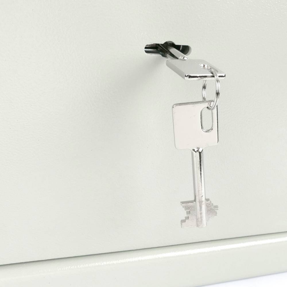 Security money safe key operated in fireproof steel for wallmount 45 x 37 x 33 cm beige