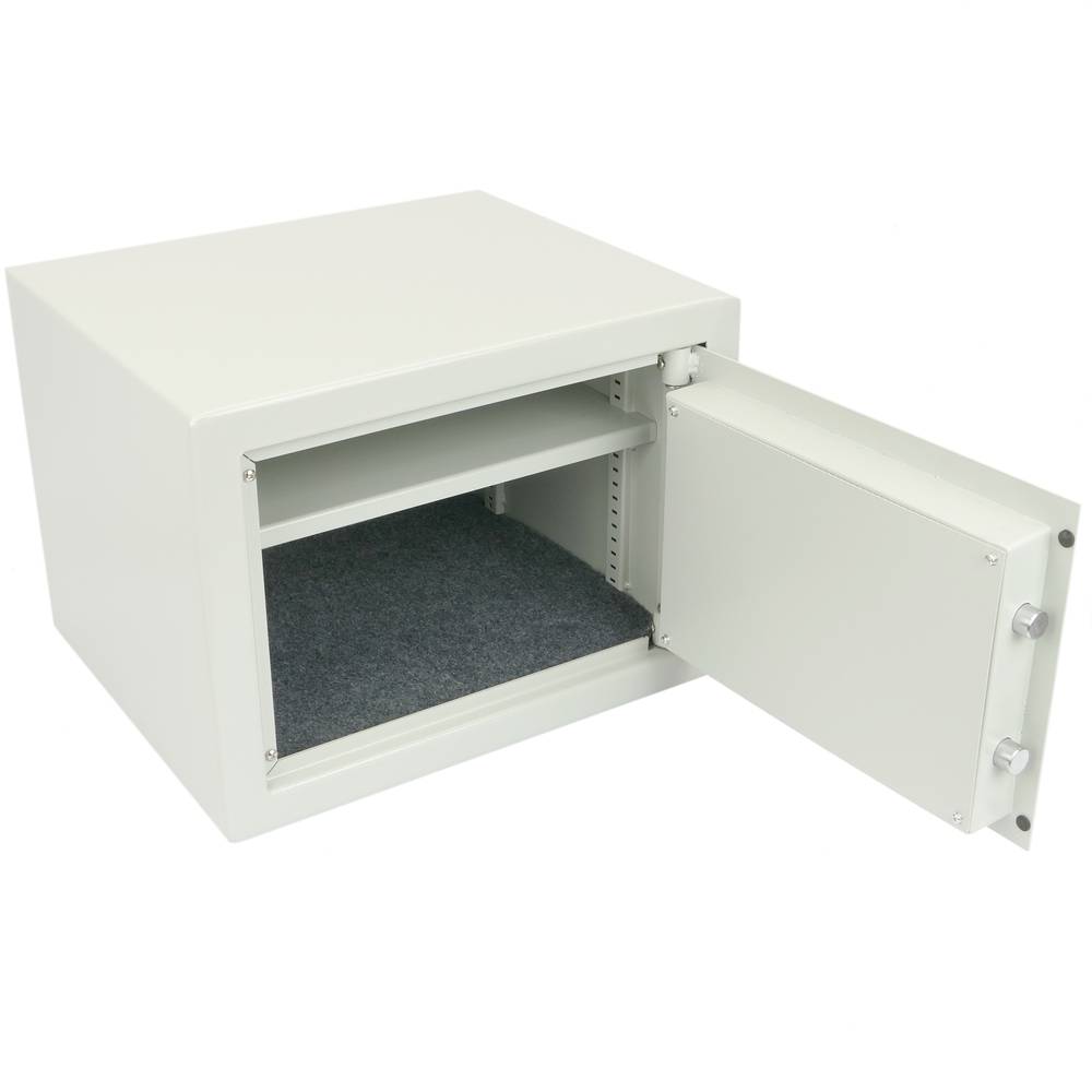 Security money safe key operated in fireproof steel for wallmount 45 x 37 x 33 cm beige