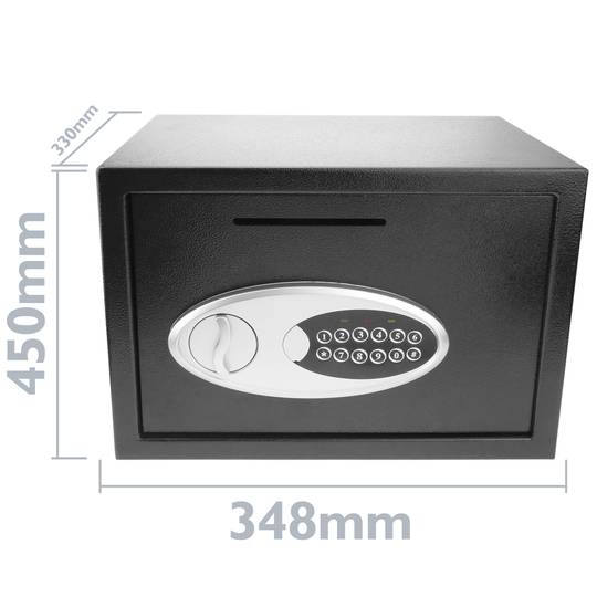 Sejf stalowy z kluczami i otworem 35x25x25 cm czarny