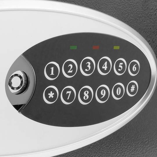 Sejf stalowy z kluczami i otworem 35x25x25 cm czarny