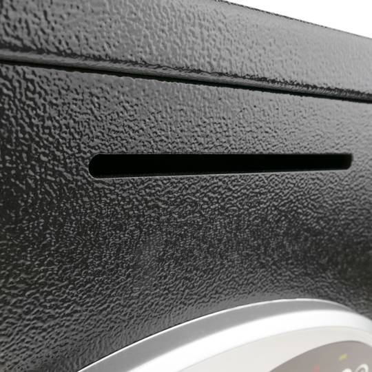 Sejf stalowy z kluczami i otworem 35x25x25 cm czarny