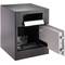 Security money safe key operated in steel wallmount with groove 35x33x45cm black