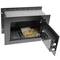 Caja fuerte de seguridad empotrada de acero con llaves 26x15x18cm negra
