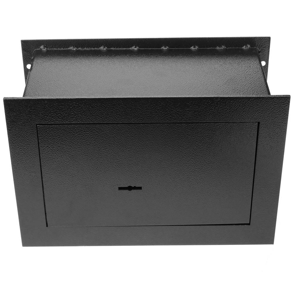 Caja fuerte de seguridad empotrada de acero con llaves 26x15x18cm negra