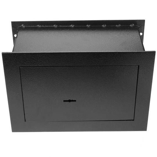 Caja fuerte de seguridad empotrada de acero con llaves 26x15x18cm negra