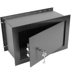Cofre de segurança recuada de aço e com chaves 31x15x21cm preto
