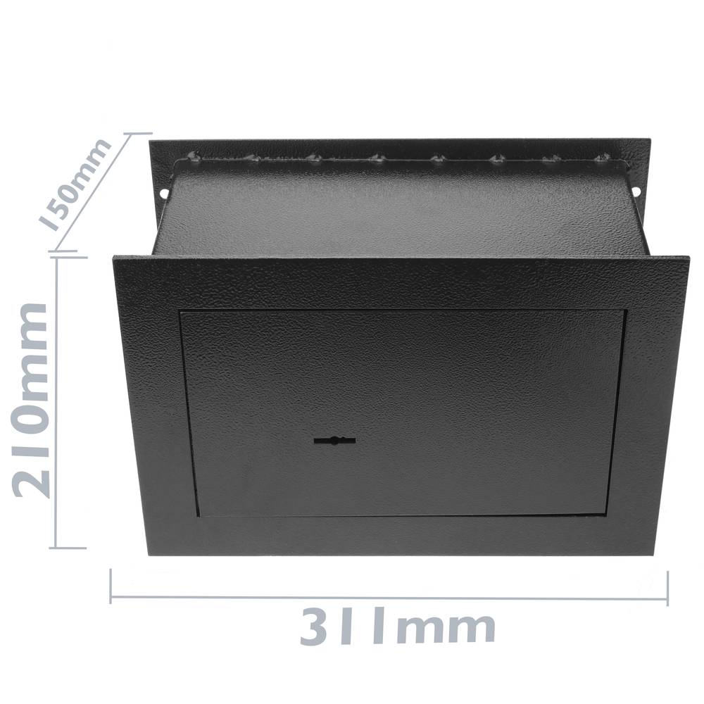 Verzonken stalen kluis met zwarte 31x15x21cm sleutels