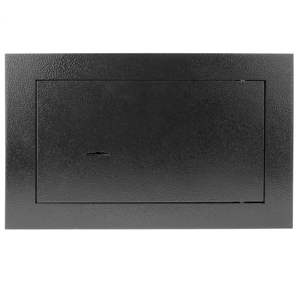 Coffre-fort mural de sécurité en retrait en acier à clé 36x15x23cm noir