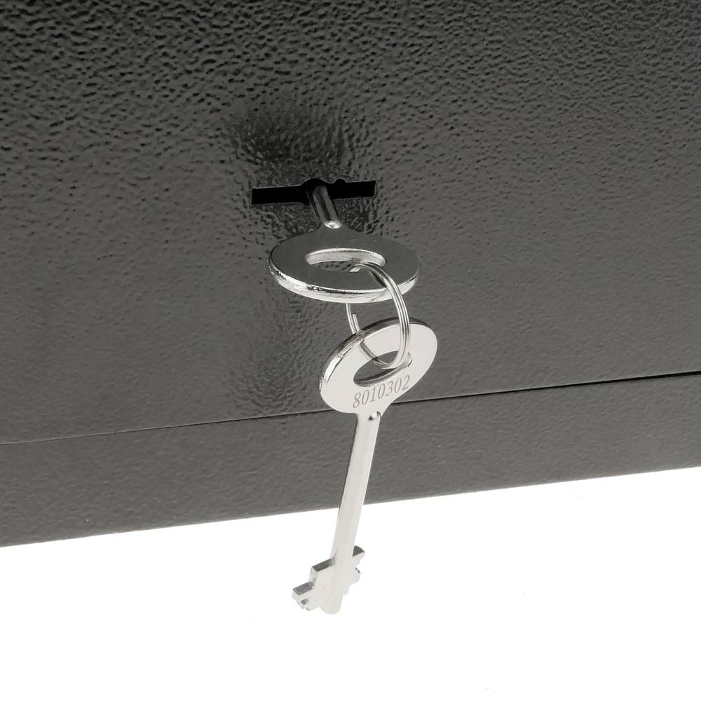 Coffre-fort mural de sécurité en retrait en acier à clé 36x15x23cm noir