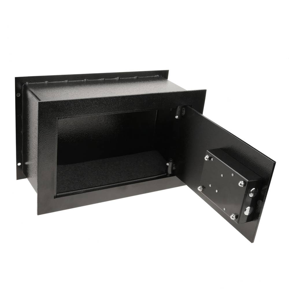 Coffre-fort mural de sécurité en retrait en acier à clé 36x15x23cm noir
