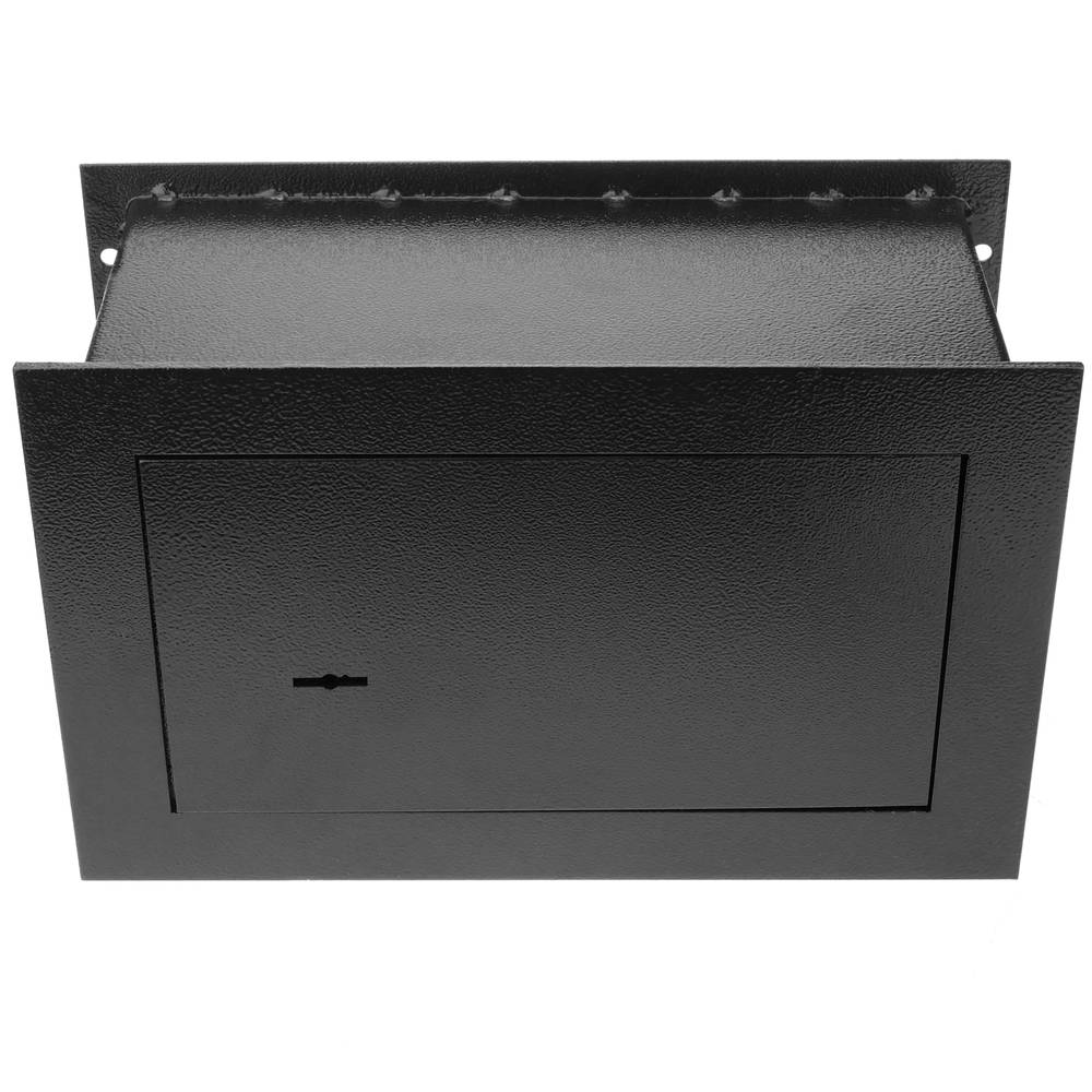 Coffre-fort mural de sécurité en retrait en acier à clé 36x15x23cm noir