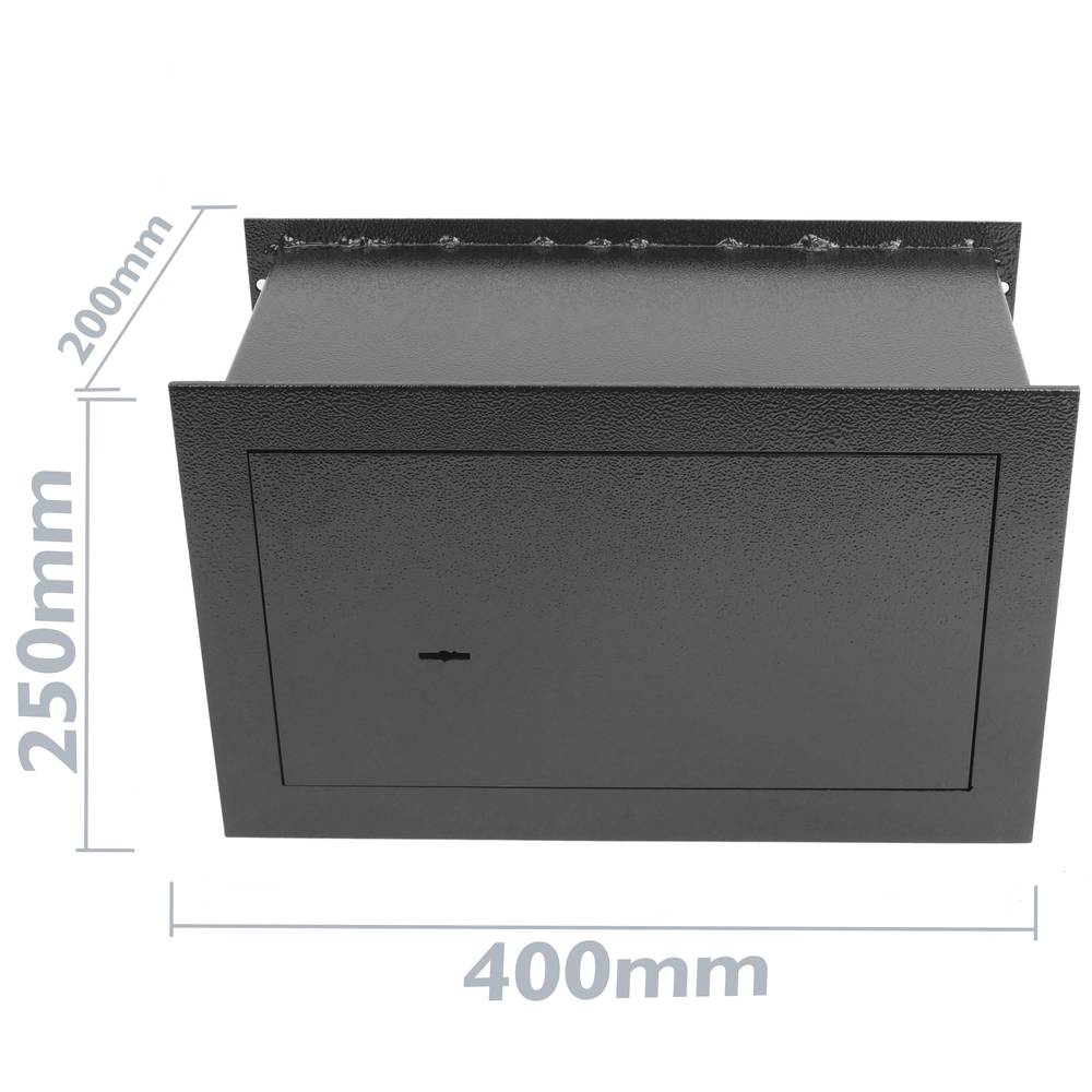 Caja fuerte de seguridad empotrada de acero con llaves 40x20x25cm negra