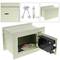 Verzonken stalen kluis met sleutels 26x15x18cm beige