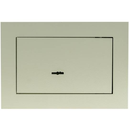 Verzonken stalen kluis met sleutels 26x15x18cm beige