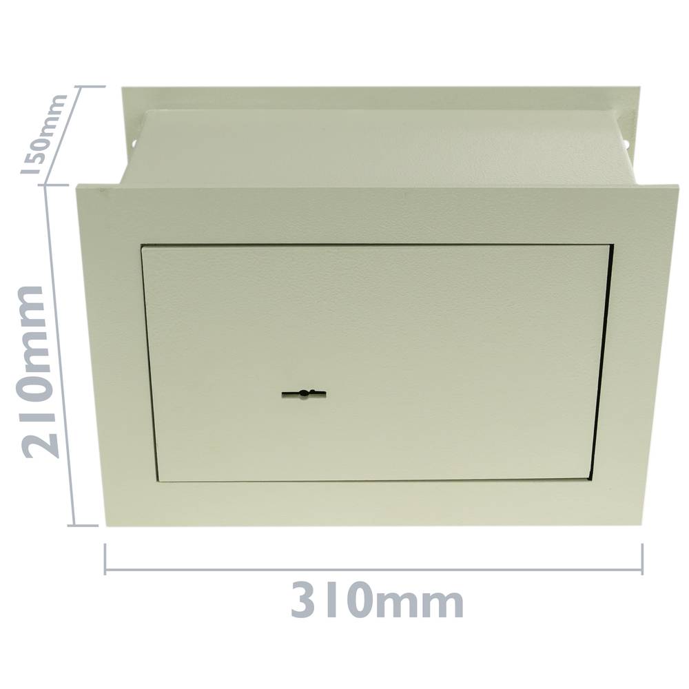 Cassaforte di sicurezza incasso in acciaio Armadi di sicurezza con chiavi 31x15x21cm beige