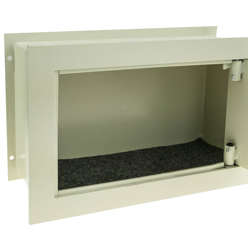 Cofre de segurança recuada de aço e com chaves 36x15x23cm bege