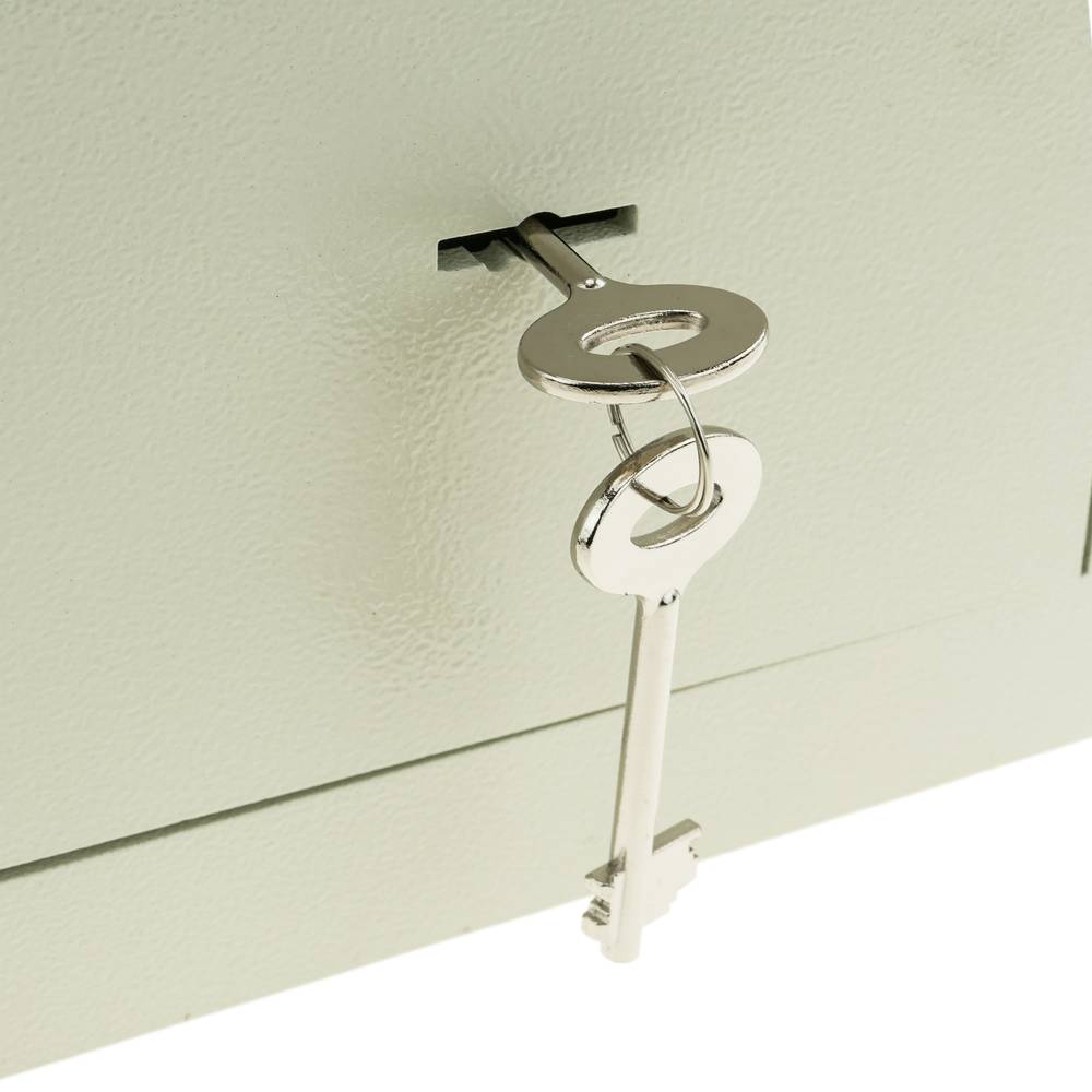 Coffre-fort mural de sécurité en retrait en acier à clé 40x20x25cm beige