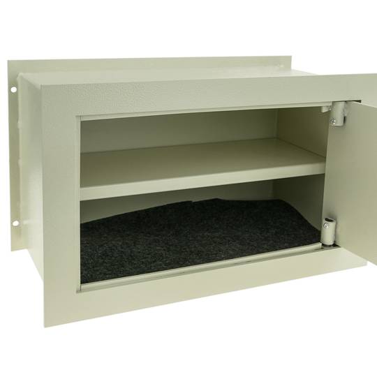 Cofre de segurança recuada de aço e com chaves 40x20x25cm bege