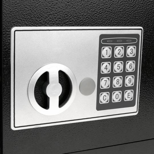 Caja fuerte de seguridad empotrada con código electrónico digital  40x20x25cm negra - Cablematic