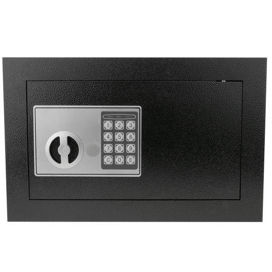 Caixa forta de seguretat empotrada amb codi electrònic digital 40x20x25cm negre