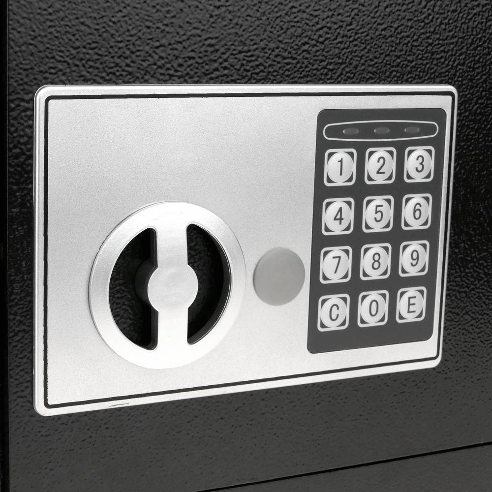 Caixa forta de seguretat empotrada amb codi electrònic digital 40x20x25cm negre