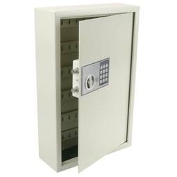 Key cabinet with 60 hooks. Security safe with electronic code 35x13x55cm beige