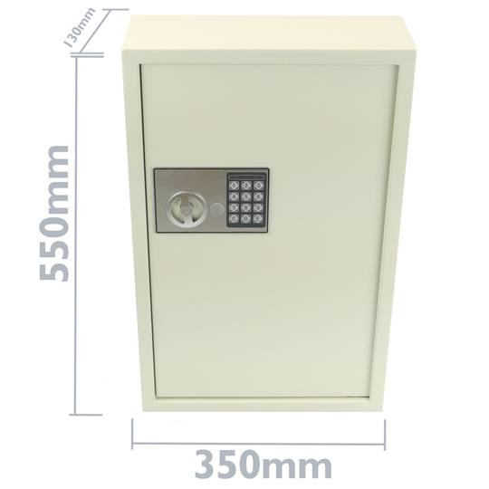 Armoire à clés avec 60 crochets. Coffre-fort de sécurité à code électronique 35x13x55cm beige