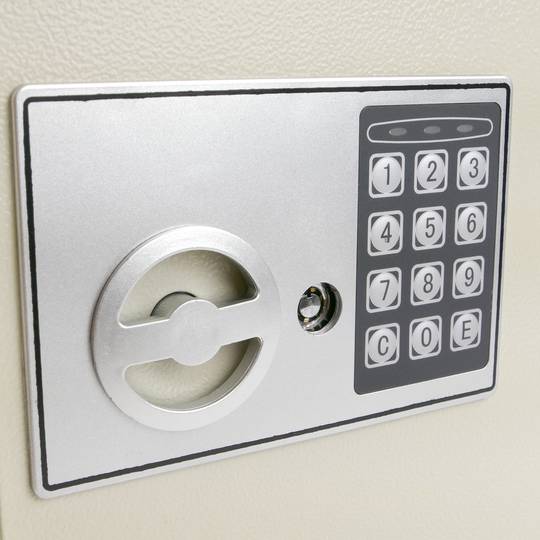 Armoire à clés avec 60 crochets. Coffre-fort de sécurité à code électronique 35x13x55cm beige