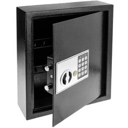 Key cabinet with 18 hooks. Security safe with electronic code 30x10x37cm black
