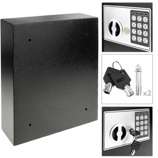 Szafka na klucze z 18 wieszakami. Sejf z kodem elektronicznym negre 30x10x37cm