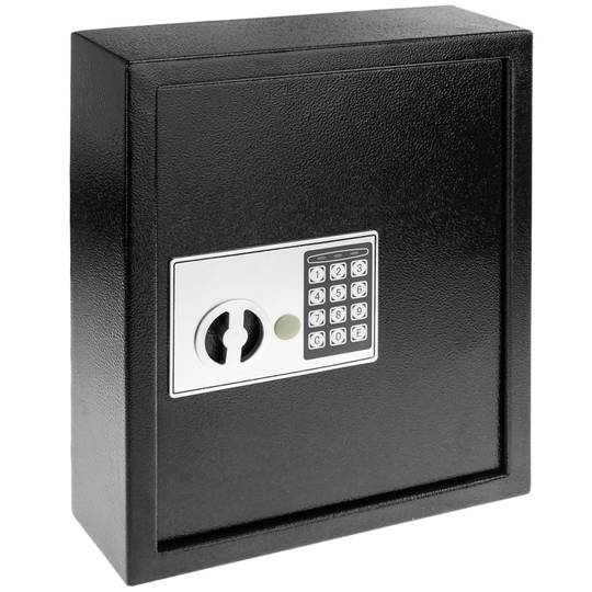 Szafka na klucze z 18 wieszakami. Sejf z kodem elektronicznym negre 30x10x37cm