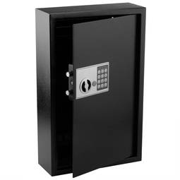 Key cabinet with 60 hooks. Security safe with electronic code 35x13x55cm black