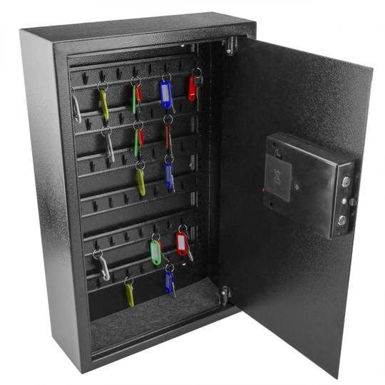 Sleutelkastje met 60 haken. Veilig met elektronische code 35x13x55cm zwart