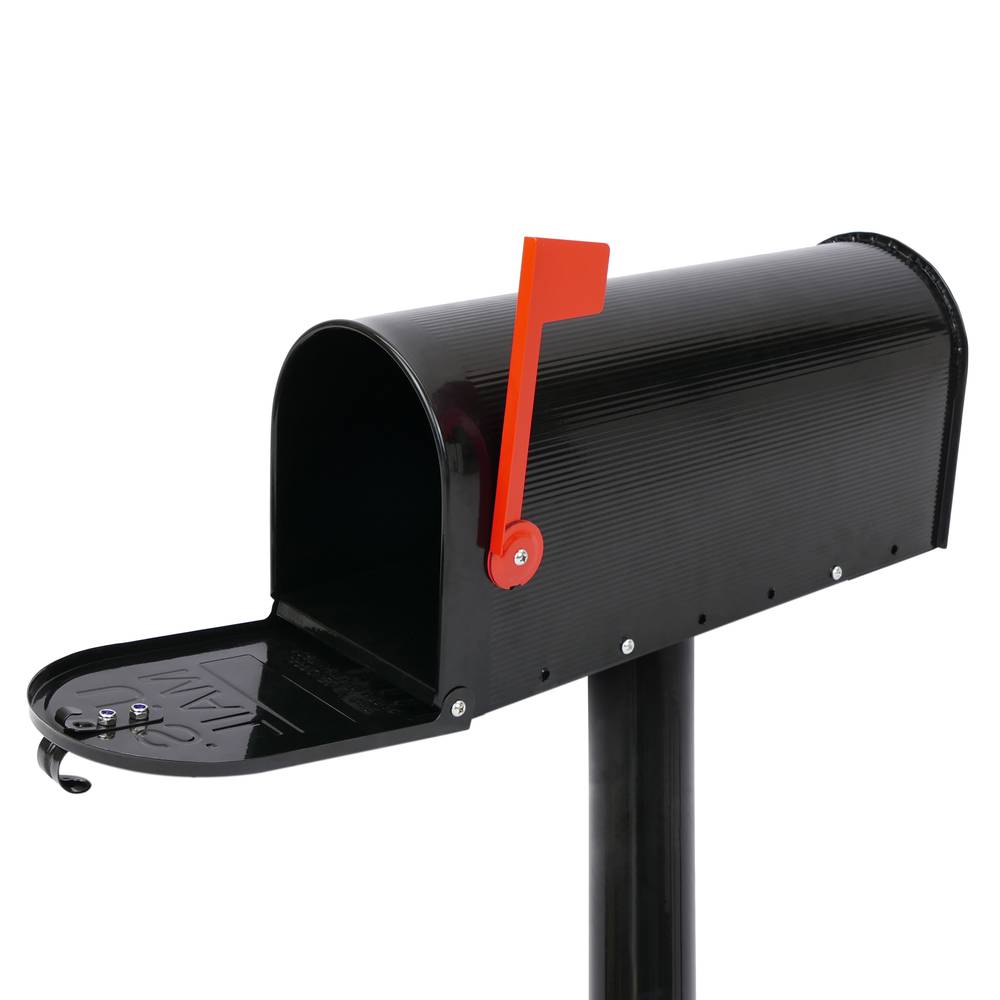 Cassetta postale americana US Mailbox con supporto a parete nero 