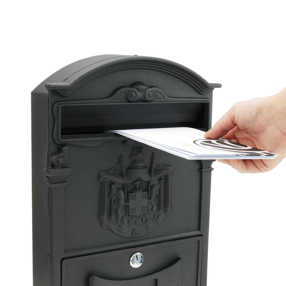 Buzón de exterior vintage de estilo clásico, metálico para cartas y correo  postal en color negro - Cablematic