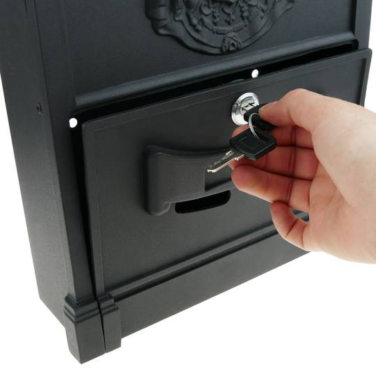 Briefkasten Postkasten Retro Antik Vintage metallische schwarze Farbe für wallmount