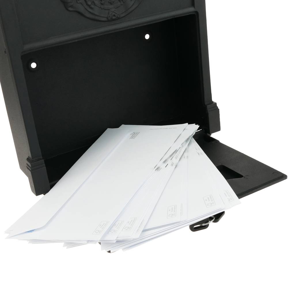 Cassetta delle lettere casella postale per lettera e posta antico metallico  di colore nero da parete - Cablematic