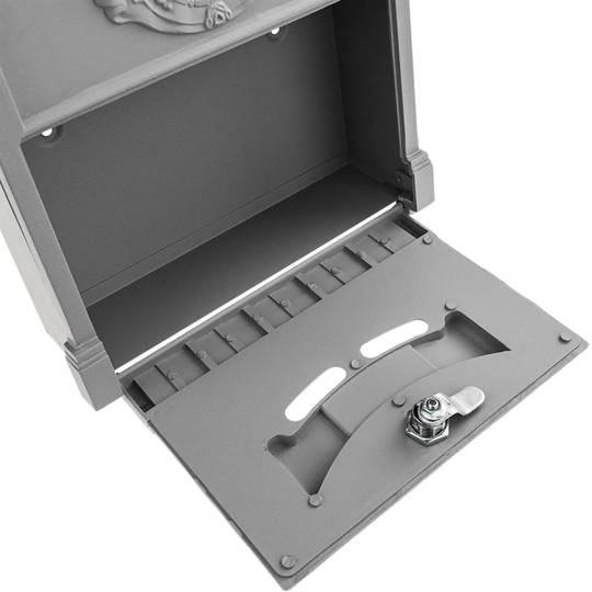 Cassetta delle lettere casella postale per lettera e posta antico metallico di colore grigio da parete