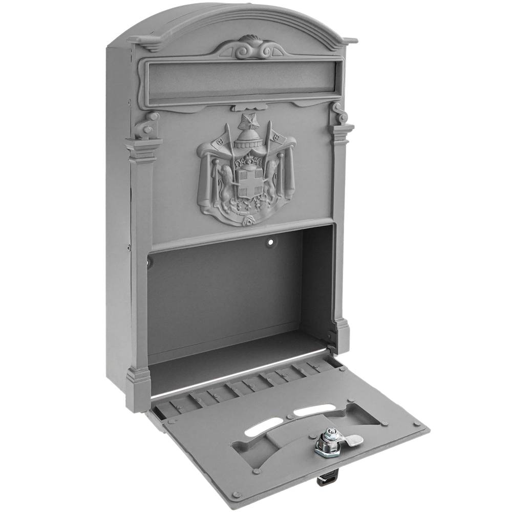 Vintage letter mail post box mailbox letterbox antique metallic gray color for wallmount